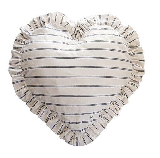 large neutral and grey striped cushion